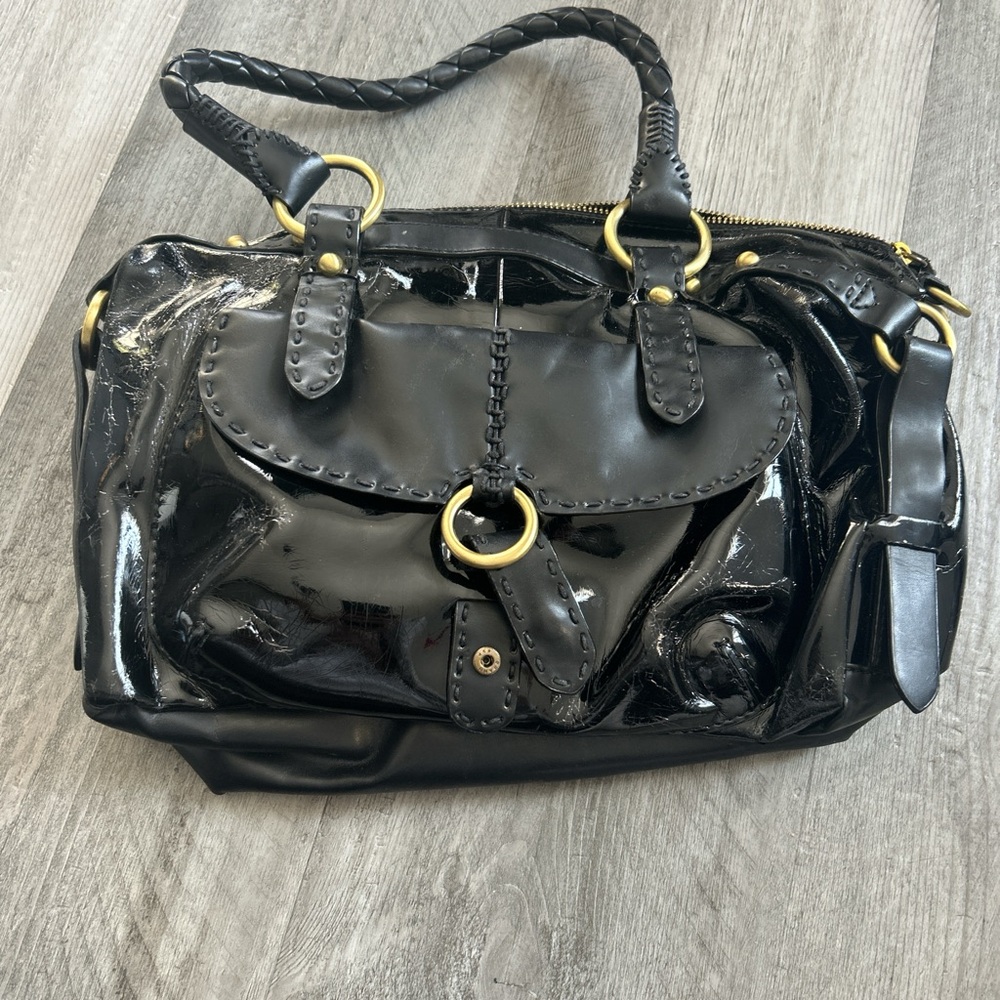 Desimo vintage  Black Shoulder Bag with Gold Accents